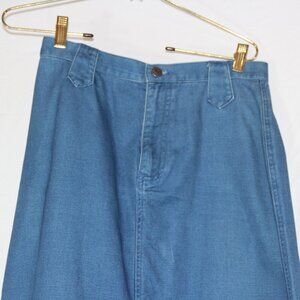 Liz Claiborne Jean Skirt Womens 4P Blue Maxi Lizwear Modest Cotton Denim